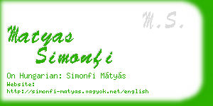 matyas simonfi business card